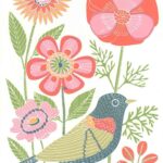 Avian Friends Embroidered Handmade Journal